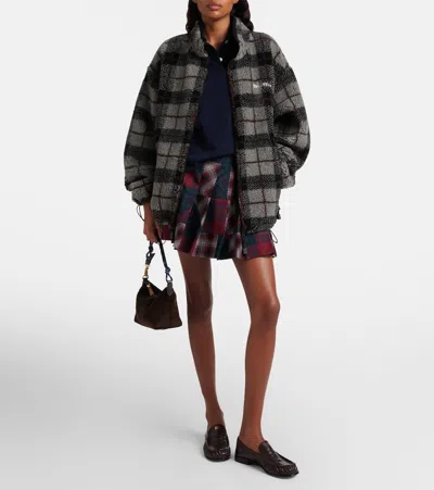 Miu Miu Corduroy Shoulder Bag In Brown