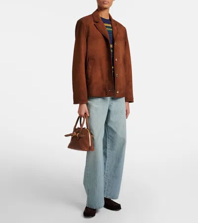 Miu Miu Adventure Leather Tote Bag In Brown