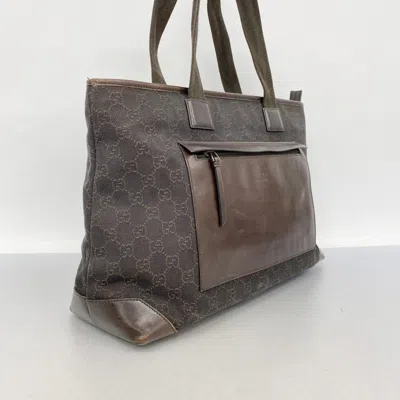 Pre-owned Gucci Brown Denim Tote Bag ()