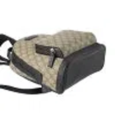 Pre-owned Gucci Front Pocket Backpack Gg Coated Canvas Beige Canvas Bag () In Sand
