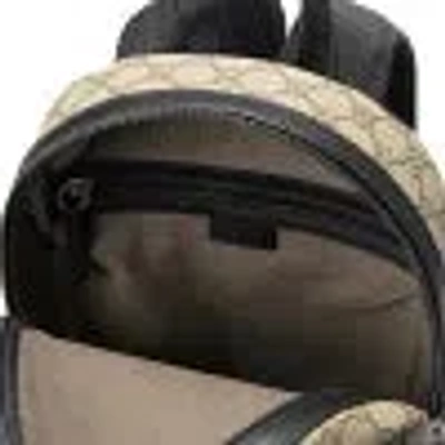 Pre-owned Gucci Front Pocket Backpack Gg Coated Canvas Beige Canvas Bag () In Sand