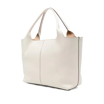 Tod's Medium-small Leather Tote Bag In Neutral