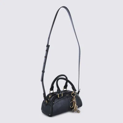 Chloé Black Leather Chloe Bowling Top Handle Bag In Black
