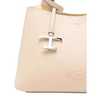 Tod's Micro T-charm Tote Bag In Neutral