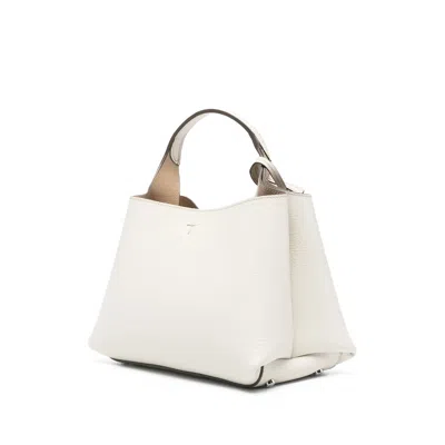 Tod's Micro Logo-charm Tote Bag In White