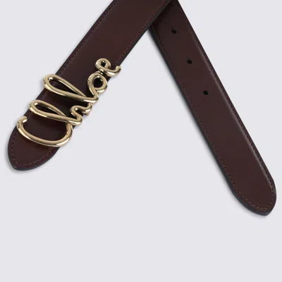 Chloé Womens Crafty Brown Logo-plaque Leather Belt In Brown
