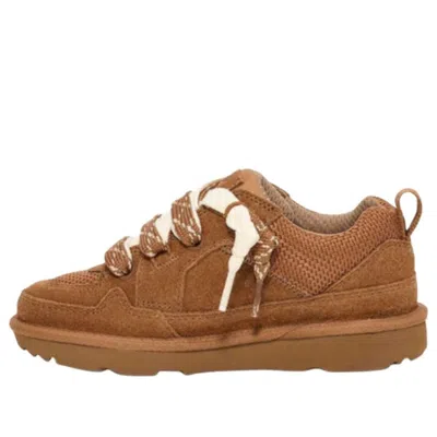 Ugg Suede And Mesh Sneakers With Trekking Laces In Brown
