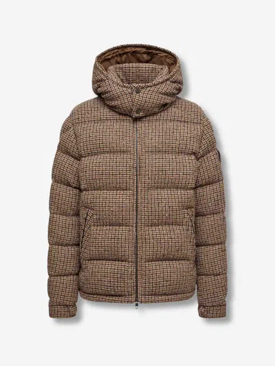 Moncler Short Puffer Montgenevre In Brown