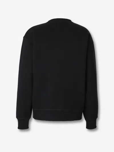 Balmain Cotton Sweatshirt With Pb Embroidery In Black