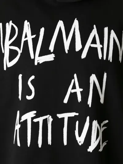 Balmain Hooded Sweatshirt In Black