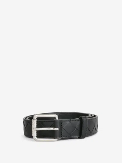 Bottega Veneta Braided Leather Belt In Black