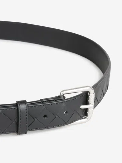 Bottega Veneta Braided Leather Belt In Black