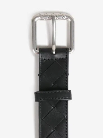 Bottega Veneta Braided Leather Belt In Black