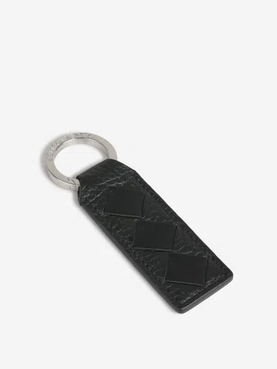 Bottega Veneta Leather Keychain In Black