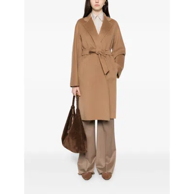 Max Mara Aceri Tie-waist Coat In Brown
