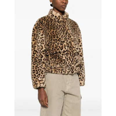 Ba&sh Leopard-print Jacket In Brown