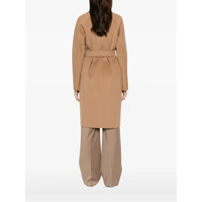 Max Mara Aceri Tie-waist Coat In Brown