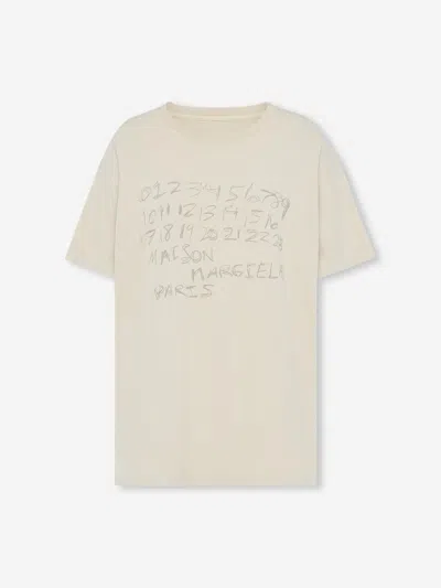 Maison Margiela Numeric Cotton T Shirt Graphic Print In Neutral