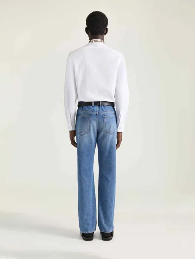Givenchy Visible Stitching Flared Trousers In Blue