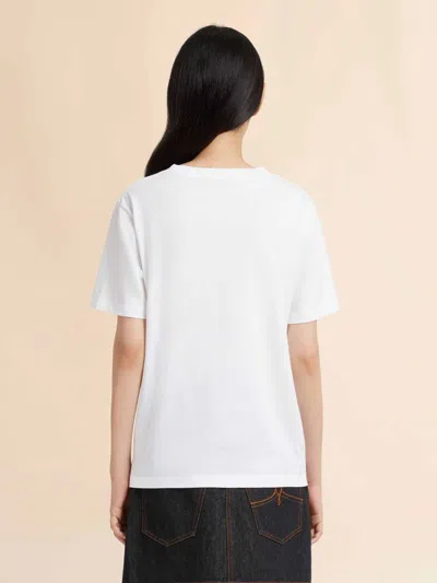 Marni Crew Neck Short Sleeve Top With Simple Design In White