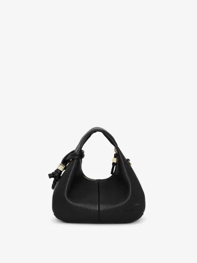 Ganni Silk Midi Dress In Black