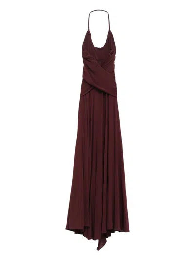 Alaïa Alaia Women Cross Dress Viscose Long Dress In Burgundy