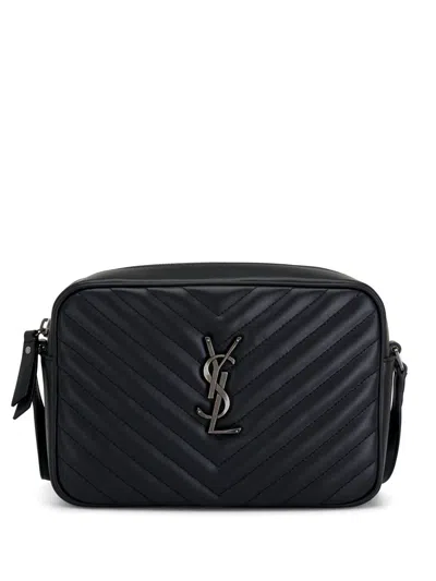 Saint Laurent Lou Quilted Leather Camera Bag In Black