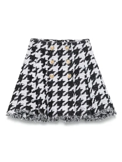 Balmain Knee Length Skirt Houndstooth Pattern In Multi