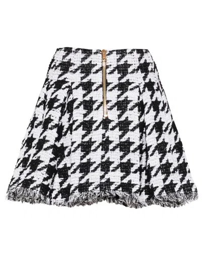 Balmain Knee Length Skirt Houndstooth Pattern In Multi