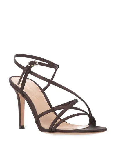 Gianvito Rossi 100mm Slingback Stiletto Sandals In Brown