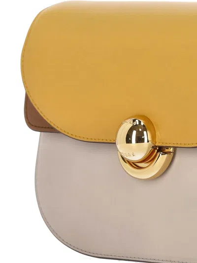 Furla Half-moon Shoulder Bag With Gold-tone Clasp In Yellow