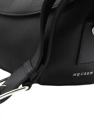 Alexander Mcqueen Alexander Mc Queen Sling T Bar Black Calf Leather Crossbody In Black