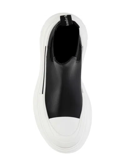 Alexander Mcqueen Chunky Outsole Cap Toe Chelsea Boots In Black