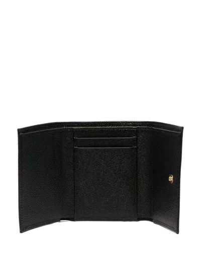 Dolce & Gabbana Dauphine Calfskin French-flap Wallet In Black