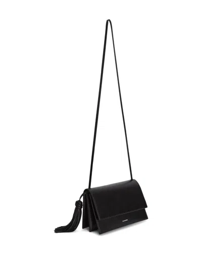 Jil Sander Tassel Crossbody Bag In Black