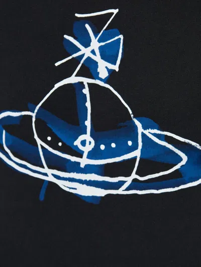 Vivienne Westwood Short Sleeves Crew Neck Graphic Print In Black