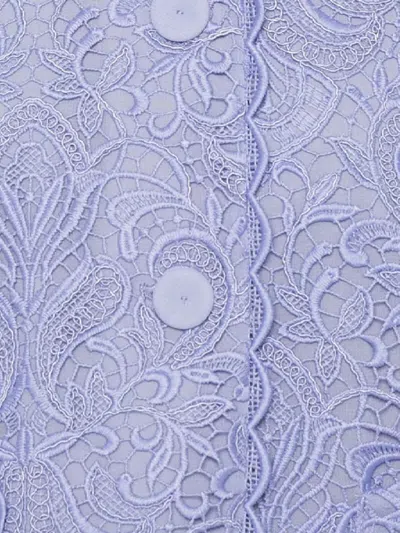 Etro Scalloped Corded Lace Jacket In Blue