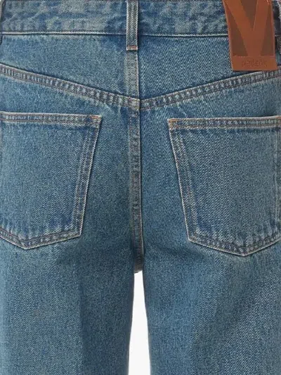 Valentino Five-pocket Denim Trousers Featuring Button Embellishments In Blue