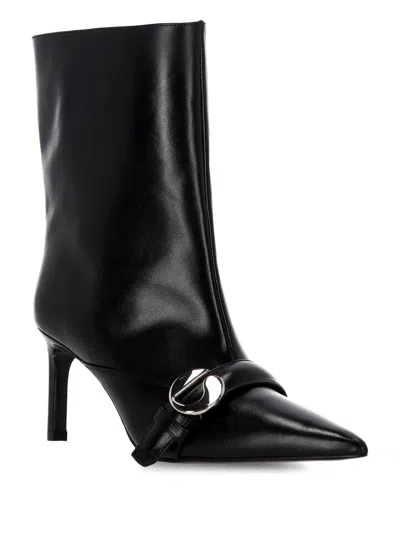 Coperni 70mm Buckle-fastening Pointed-toe Boots In Black