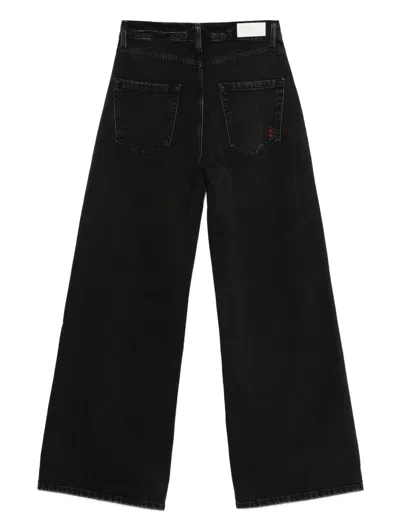 Icon Denim Cotton Wide-leg Jeans In Black