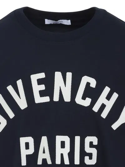 Givenchy Men Black Crewneck T-shirt With Maxi Logo Lettering On The Front In Cotton Man