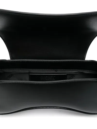 Diesel Play-crossbody Bag In Semi Gloss Leather In Black