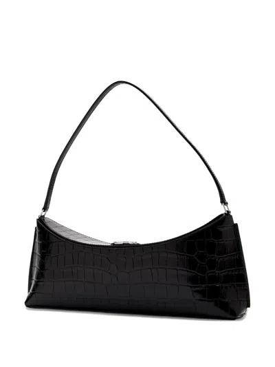 Jacquemus Le Calisson Crocodile-effect Leather Shoulder Bag In Black