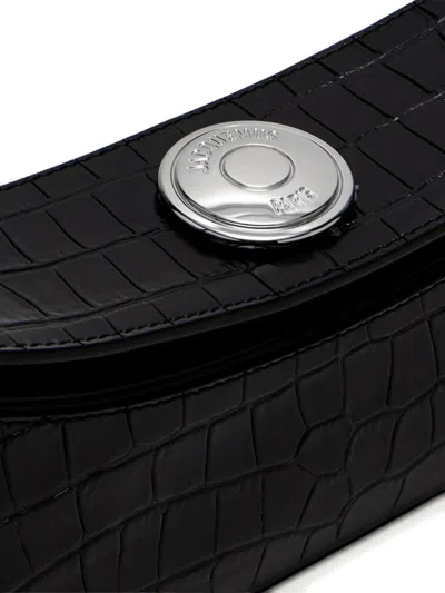 Jacquemus Le Calisson Crocodile-effect Leather Shoulder Bag In Black