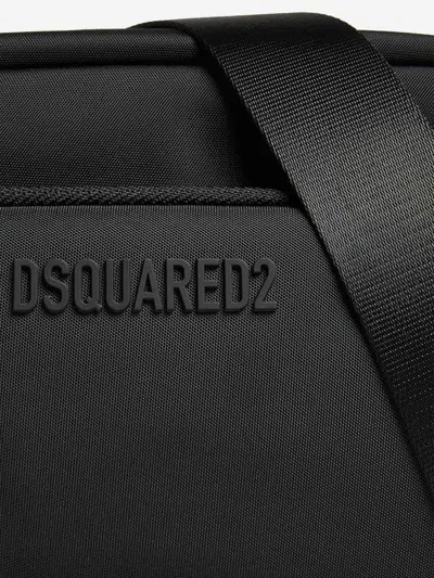 Dsquared2 Leather Jacket With Metallic Details In Black