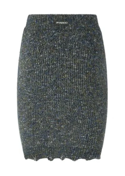 Pinko Love And Understanding Mini Skirt In Gray