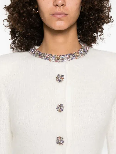 Self-portrait Jewel-embellished Ribbed Knit In Multi