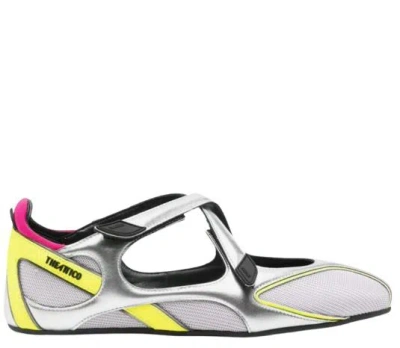 Attico Floor 01 Multicolor Ballet Shoes With Logo On The Side And Cut-out Design In Fabric Woman In Gray