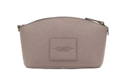 Marc Jacobs The Beauty Bag Grey Clutch Bag With Logo Print On The Front In Leather Woman In Brown