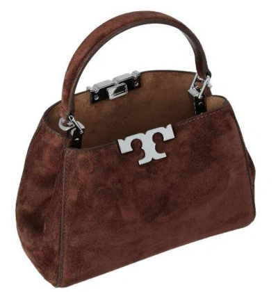 Tory Burch Eleanor Suede Shoulder Bag In Brown